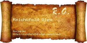 Reichsfeld Olga névjegykártya